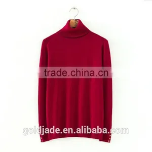 Woolen Sweater Designs for Ladies,choker High Collar Sweater or Women With Cotton , Colorful Knitted Sweater thumbnail-3