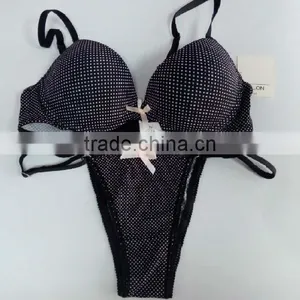 Sexy Lingerie With Dot Pattern Full Cup Bra Gather Big Size D Cup Underwear thumbnail-1