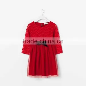 2014 Fashion Girls Lace Dress With Bow, Kids Party Wear Dresses For Boys thumbnail-1
