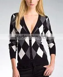 Sell 8KN053 Knit Argyle Cardigan thumbnail-1