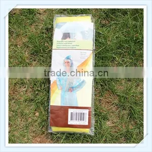 Waterproof Yellow Beautiful PE Raincoat Custom With Logo thumbnail-2