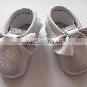 Soft Leather Baby Shoes Blue Soft Leather Sole Sequins for China Handmade Moccasins Kids Shoes thumbnail-1
