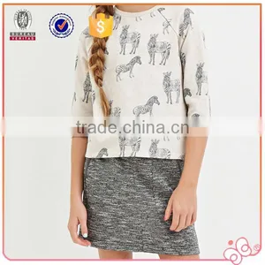 2016 Girl 3/4 Sleeve Horse Printing Lovely Children's Hoodie thumbnail-1