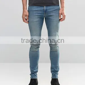 2017 Euro Fashion Denim Mens Jeans Made in China Motor Motorcycle Skinny Biker Jeans. thumbnail-1