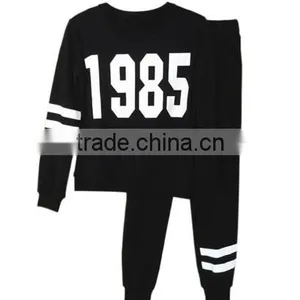 Women 1985 Printed Hoodie Pants Suit Athletic Outfits Tracksuit Sportswear Without Hood thumbnail-5