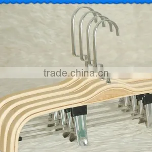 Wholesale Natural Wooden Clothes Hanger Cute Wooden Child Hanger Laundry Wood Pant Clothes Hanger thumbnail-1
