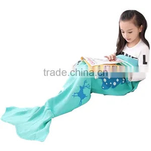 Mermaid Tail Blanket Crochet and Mermaid Blanket for Adult Blue Super Soft All Seasons Sleeping Blankets thumbnail-1
