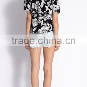 2015 Off the Shoulder Floral Print Women Tank Top,wholesale Women Sweet Sheer Tank Tops thumbnail-5