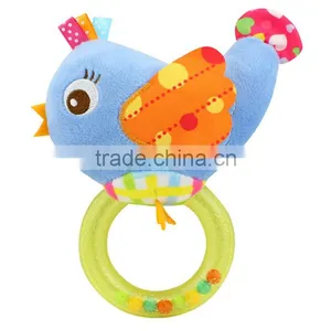 Colourful Circle Baby Plastic Ring Rattle Insert Teether Toy For Gift thumbnail-4