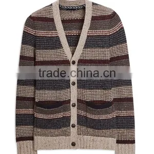 2017 Fashion Stylish Best Price Long Sleeve Striped Knitted Sweater for Wholesale thumbnail-4