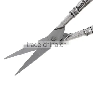 Wholesale Cheap Vintage Retro Style Antique Silver Flower Pattern Stainless Steel Scissors thumbnail-2