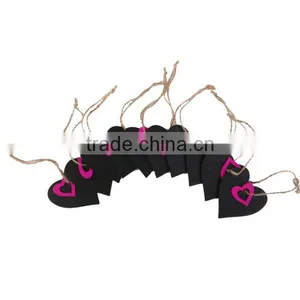Handmade Mini Heart Shaped Hanging Wooden Blackboard Gift Price Tags Decor thumbnail-1