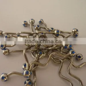 Wholesale New Gem Stone Wave Industrial Barbell Tongue Ring thumbnail-1