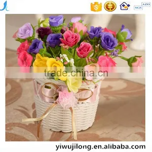 Lovely Decorative Artificial Silk Restaurant Table a Blanket of Crystal Rose Flower thumbnail-1