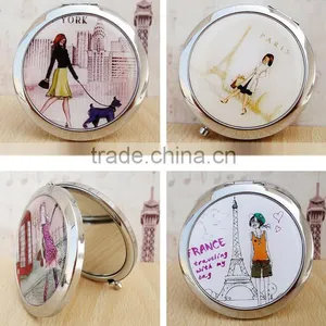 Women Lady Portable Foldable Pocket Metal Makeup Compact Pocket Makeup Magnifying Mirror thumbnail-6