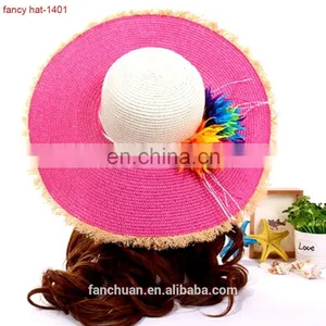 2015 Summer Bohemia Beach Women Straw Bucket Hat thumbnail-1