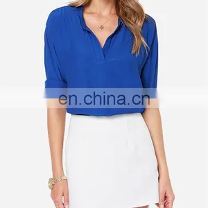 CHEFON Sexy Deep v Neck Long Sleeve Women Latest Skirt and Blouse 2016 thumbnail-1