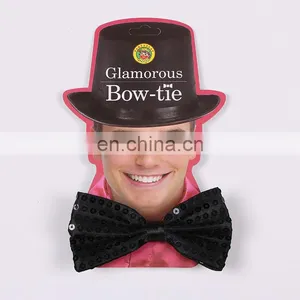 Size Ribbon Sequin Flashing Bow Tie With Trim thumbnail-3