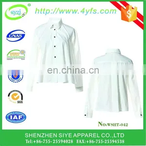 Wholesale Custom White Plain Ladies Office Shirt With 100% Cotton thumbnail-1