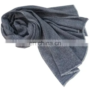 Pashmina Wool Scarfs India , Herringbone Pashmina Wool Shawl , Scarves thumbnail-3