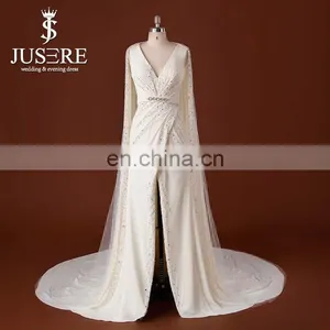 Gorgeous Crystal Beaded Heavily Cape-Style Long Elie Saab Evening Dress 2015 thumbnail-1
