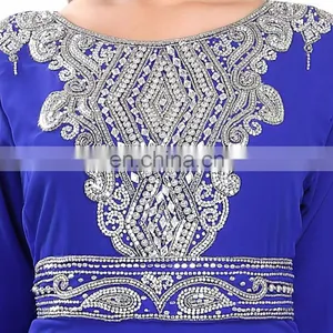 New Fashion Long Sleeve Arabic Evening Maxi Dress For Women thumbnail-6
