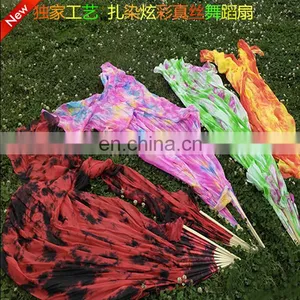 P-9074 New Arrival Dyed 100% Real Silk Long Belly Dance Fan Veil With Size 1.8m and 1.5m thumbnail-5