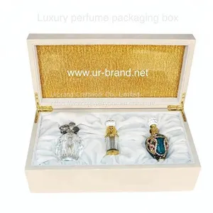 Custom Logo High-end Factory Direct Sale 3 Slots Storage Wooden Perfume Box for Perfume Bottle thumbnail-1