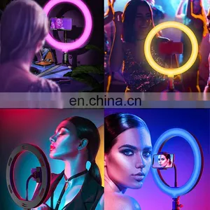 Customized Logo 3 Mode Selfie Led Camera Ring Flash Fill Light Dimmable Camera Phone Ring Lamp With Stand Tripod thumbnail-6