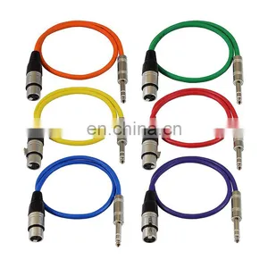 1ft Patch Cable Cords - XLR Female to 1/4" TRS Cables - 1' Balanced Snake Cord thumbnail-2