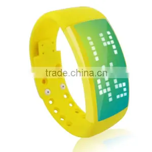 Multi-function Pedometer Watch 8GB USB Flash Drive Unisex LED Wristband Yellow thumbnail-2