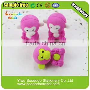 Hotsale School Suppliers Monkey Shape 3d Lovely Eraser thumbnail-3