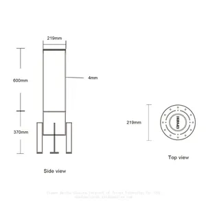UPARK Good Quality Mall Entrance Residential Security Fixed Bollard With Warning Led Light thumbnail-5
