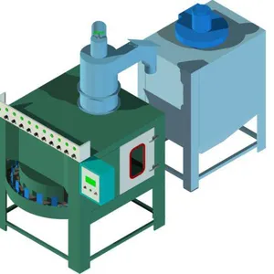 Bingteng Machinery Intermittent Turntable Automatic Sandblasting Machine for Surface Cleaning of Cylindrical Products thumbnail-4
