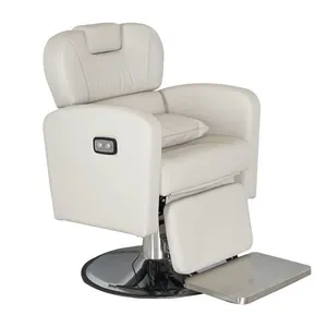 Beauty Hair Salon White Barber Chair Modern Tufted Button Design Hairdresser Chair thumbnail-1