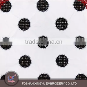 Fashion Round Black Flower Pattern 100% Cotton Chemical Guipure Cheap Lace Fabric for Garment Dress thumbnail-1