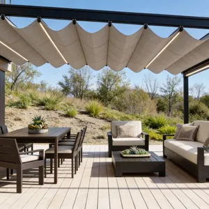 Modern Aluminum Outdoor Furniture Set, Weatherproof Dining & Lounge Collection for Patio & Pergola thumbnail-1