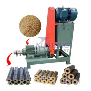 Small Wooden Bricket Biomass Sawdust Briquette Press Machine Automatic Bbq Charcoal Briquette Making Machine EPC thumbnail-1