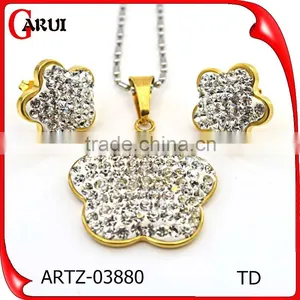 Jewelry Factory Wholesale Women Jewelry Earrings Colored Rhinestone Jewelry Set thumbnail-3