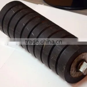 China Top Quality Size 89*465mm Rubber Coated Conveyor Idler Roller for Coal Mining thumbnail-2