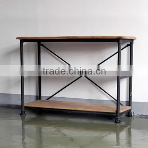 AF-901 Metal Frame Reclaimed Wood Furniture Pine Console Table Quality Choice thumbnail-2