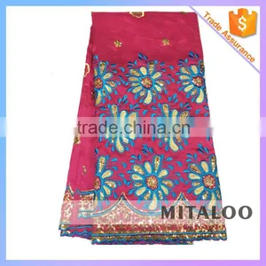 Mitaloo 2015 New Stock Nigerian George Lace With Sequins And Embroidery In Apparel MGP0036 thumbnail-1