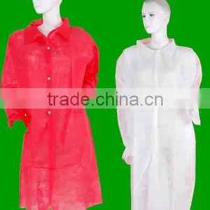 Disposable PP Lab Coat S M L XL 2XL 3XL 4XL 5XL Non Woven Single Use With 4 Snaps Red Yellow Blue White thumbnail-1