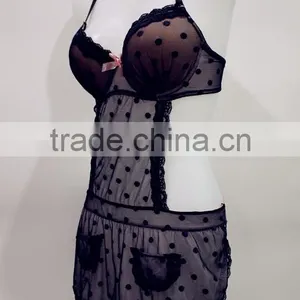 Sexy Mature Baby Doll Lingerie Baby Doll Fashion Lace Open Transparent ,nylon/spandex Underwear thumbnail-2