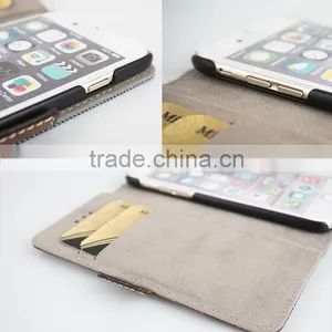 Genuine Leather & Denim Jean Flip Cell Phone Case/Booklet With Card Slots for IPhone 6/6plus for Lady/female Quality Choice thumbnail-6