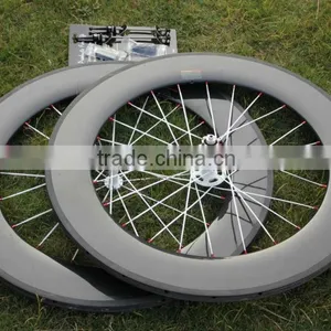 2013 Newest 88mm Tubular 700c Light Bicycle Carbon Wheel Sets MC-88T thumbnail-1