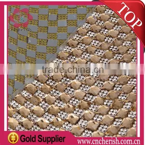 2016 Top Fashion Hot Fix Rhinestone Mesh Trimming 24 x 40cm for Decoration and Garment thumbnail-3