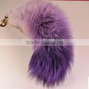 Fashion Dyed 100% Genuine Fox Tail Fur Accessory for E-bike Keychain Ornament thumbnail-6