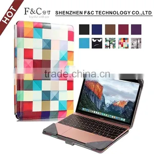 Shenzhen Handmade Deluxe PU Leather Material Folio Cover for Macbook Accessories 11" 12" 13" 15" Compatible thumbnail-1