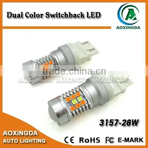 28 Watt 2835 Dual Color White and Amber 3157 7443 1157 Switchback Led Bulb thumbnail-4
